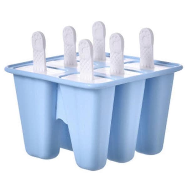 Silikone ispindeforme, 6 huller, blå, 14,2 x 12,3 x 9 cm, inkl. 6 pinde