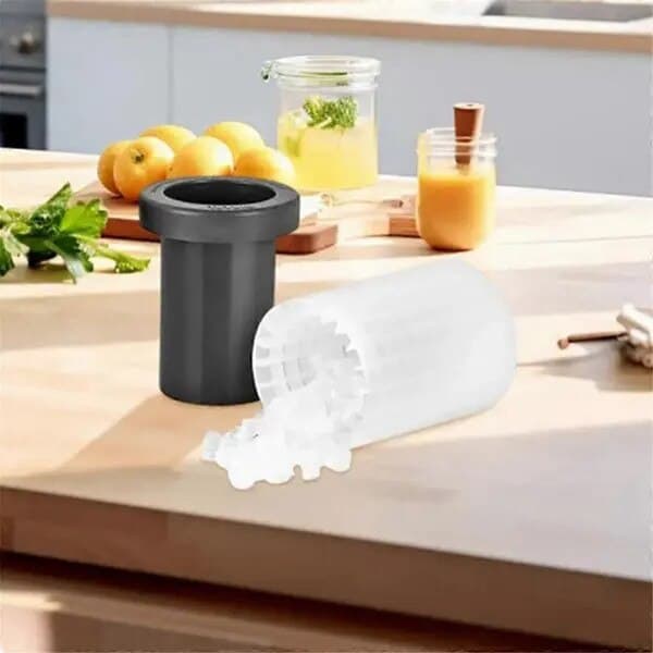 Mini cylindrisk isbitsform i silikon, 1x kompakt