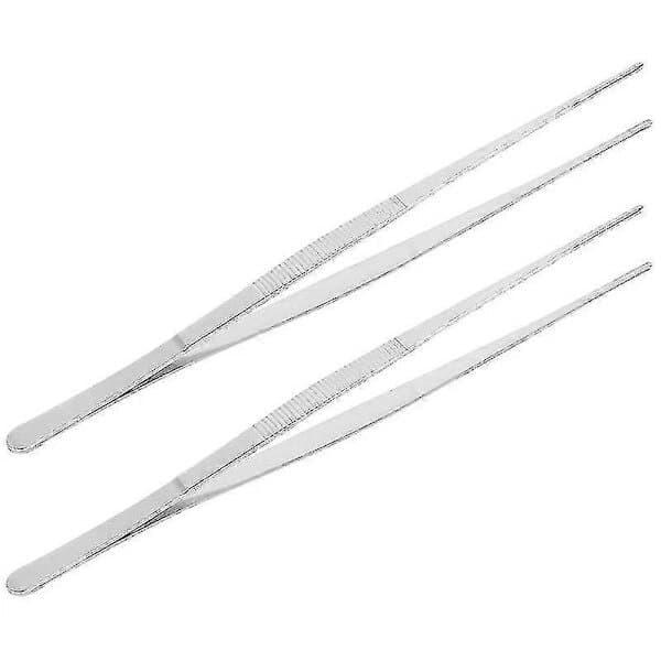 Sæt med 2 køkkentænger i rustfrit stål 30x1,3 cm sølv ergonomisk
