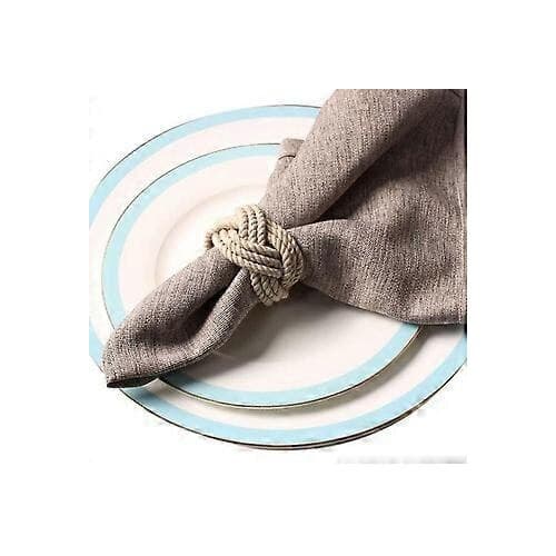 Set med 12 servettringar, bomull, khaki, 6x3,5cm