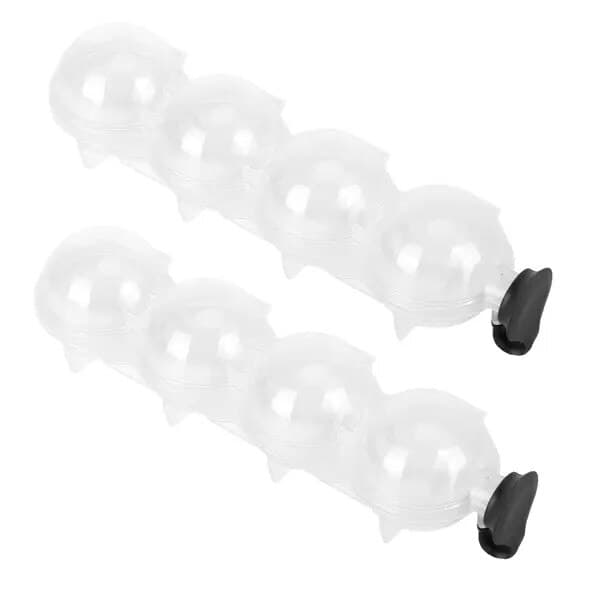 Sæt med 2 runde isterningforme 4 huller PP sort 23x6,5x5,5cm