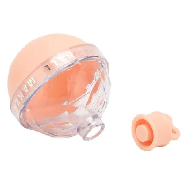 Rund isbitsform, silikon och plast, rosa, 6cm