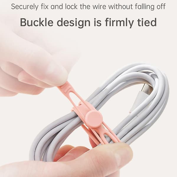 Silikone kabelbindere Farverig genanvendelig rem-organizer Multifunktionel kabelstyring til USB-kabel