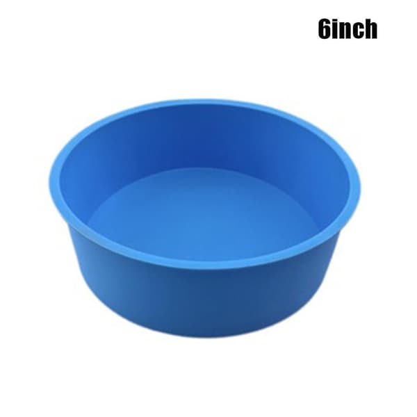 4/6/8 tommer silikone rund kageform non-stick bageform bageplade 4 tommer blå