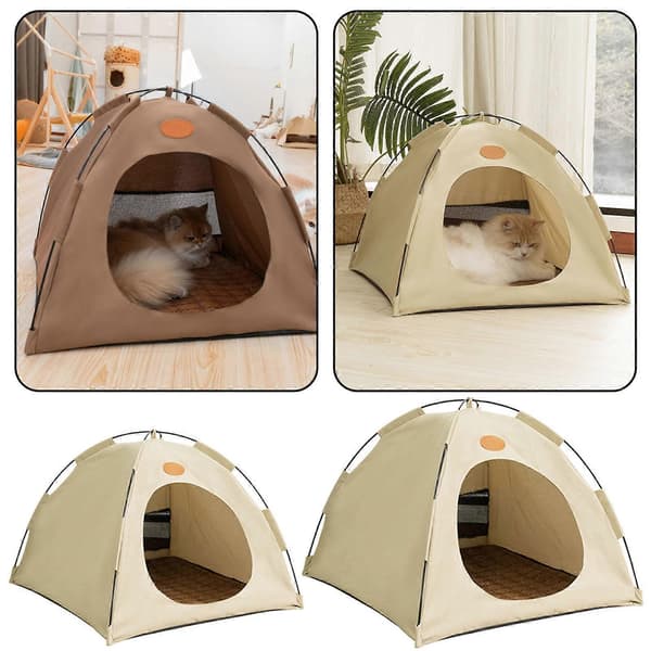 Cat Pops-sUp Husdjurstält Lätt Bärbar Hundkoja för Inomhusbruk Grå
