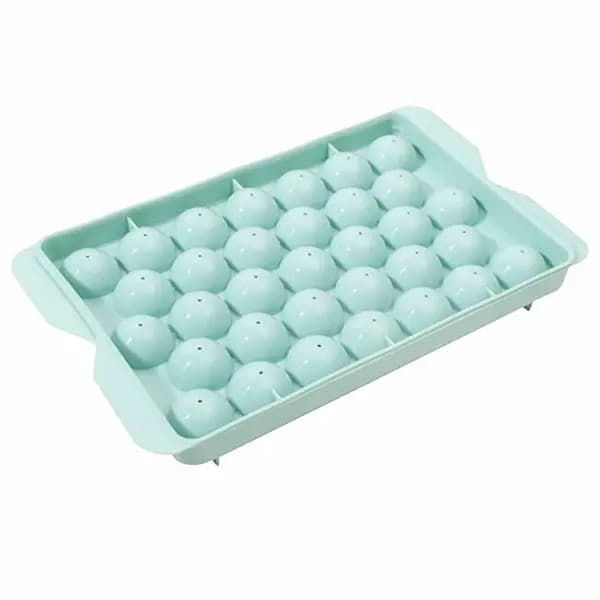 Sfärisk isbitsform 33 fack, PP-plast, blå, 17x17cm