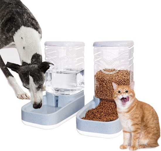 Automatisk katte- og hundefoderdispenser 3.8L - Kattefoderdispenser - Marmorfarve - Fødevaregodkendt materiale - Nem at rengøre