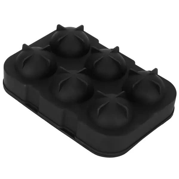 Silikoneisform, 6 rum, genanvendelig, sort, 17,5 x 12,5 x 4,5 cm, kode