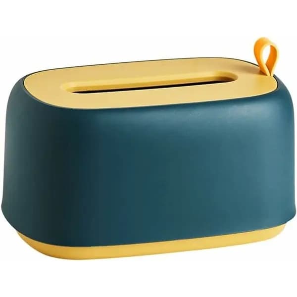 Multifunktionell servettförvaringslåda blå gul 20x10x10cm