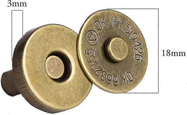 100-pack magnetiska tryckknappar för handväska, kläder, läder (14 mm, antik mässing)