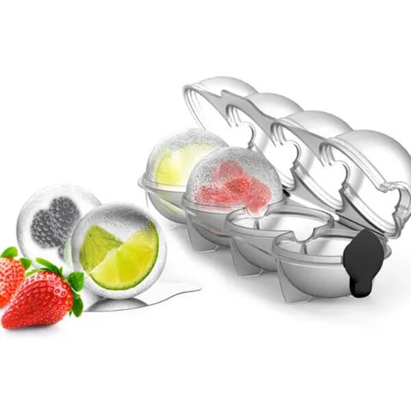 Rund isbitsform, transparent, lufttät, 15x15x5cm