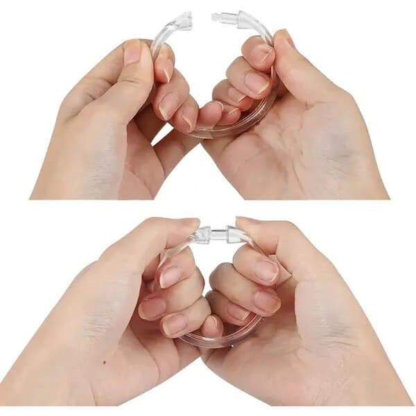 Duschdraperiringar i plast, O-formade, transparenta, set om 12, 6 x 4,5 cm