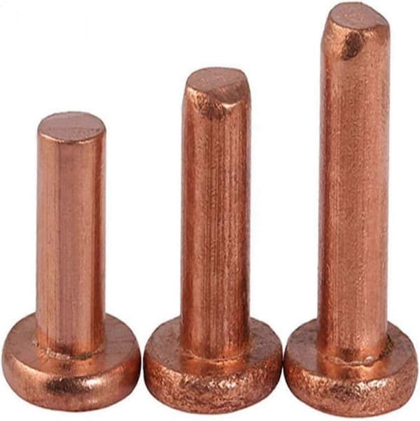 Nitte 30 stk M5*30mm Fladhoved Kobbernitte Massiv Nitte Halvrund Nitte Kobber