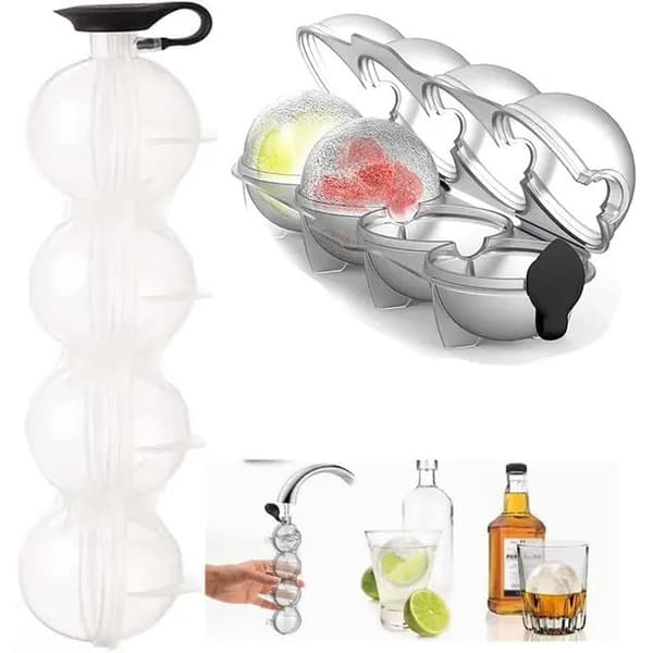 Rund isbitsform, 2 delar, plast, 5,6 cm, transparent