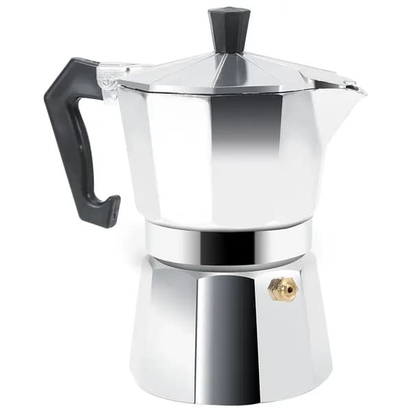 Moka espressomaskine aluminium 300ml sølv ergonomisk