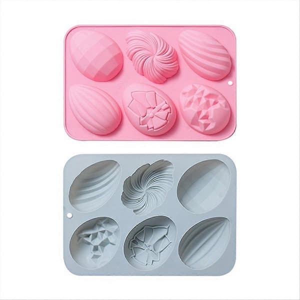 Påskäggsform 2-pack Jumbo Påskchokladform Rosa & Gråblå