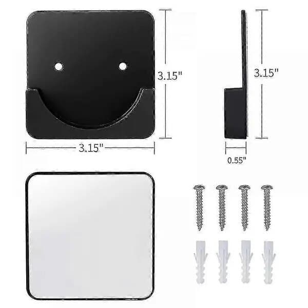 Selvklæbende bruseforhængsstangholder, ABS, sort, 8 x 8 cm, sæt med 2, til stænger op til 6 cm