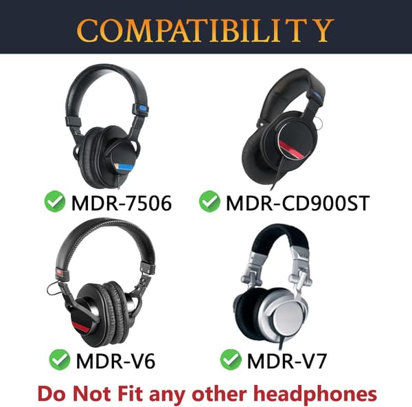 Erstatningsørepuder til Sony MDR-7506, MDR-V6, MDR-V7