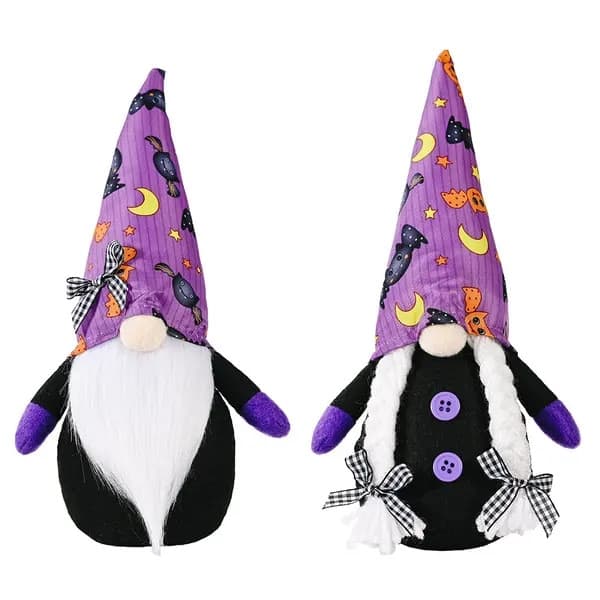 Set med 2 Halloween-tomtar, dekor, rörlig, 25x7x6cm