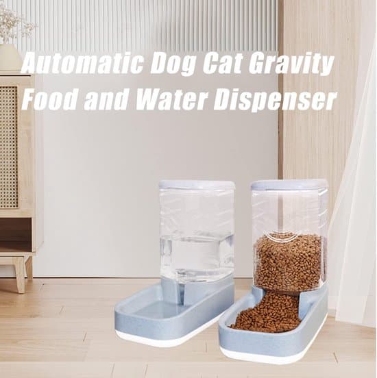 Automatisk katte- og hundefoderdispenser 3.8L - Kattefoderdispenser - Marmorfarve - Fødevaregodkendt materiale - Nem at rengøre