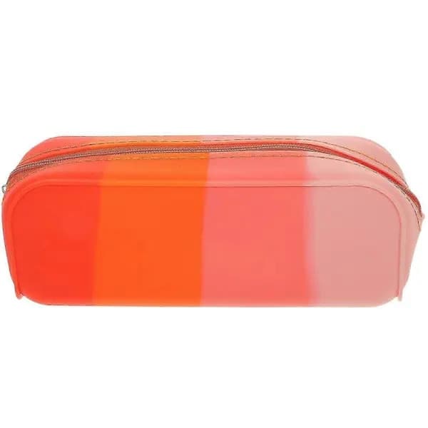Orange silikonpennfodral 18x7x6.5cm stor kapacitet