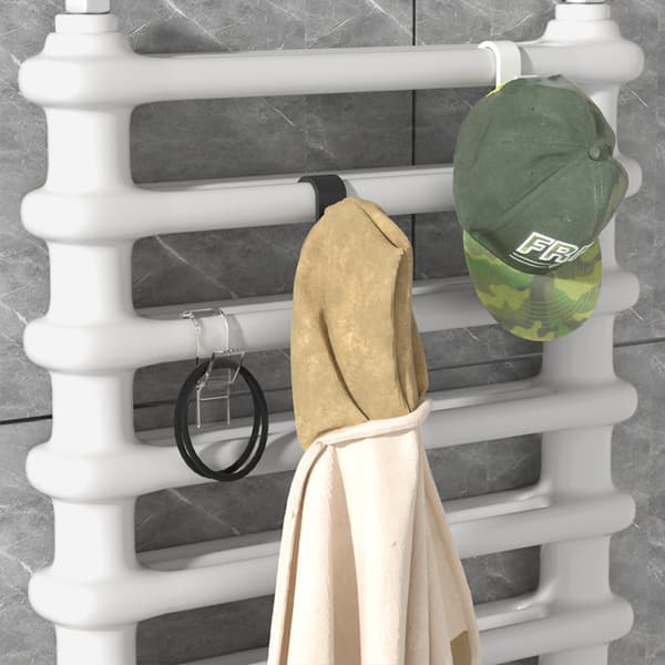 20 radiator hooks, multifunctional hook shelf, black and white