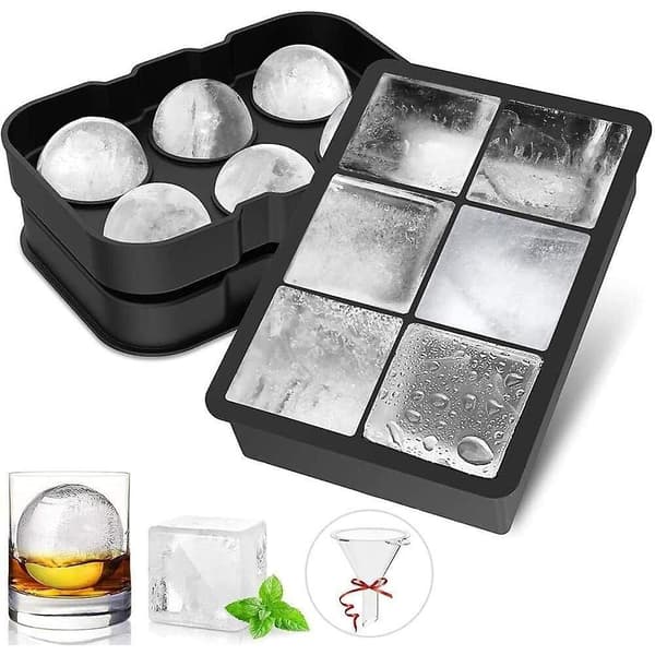 Silikoneisform, 6 rum, BPA-fri, sort