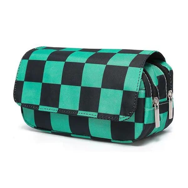 Penalhus med stor kapacitet, dobbelt rum, polyester, 20x10x7,5 cm