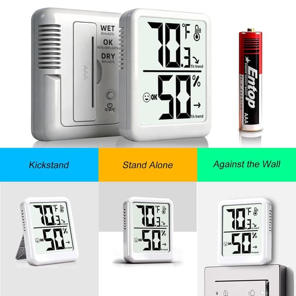 Rumtermometer, indendørs hygrometer, digital fugtighedsmåler, 2-pak