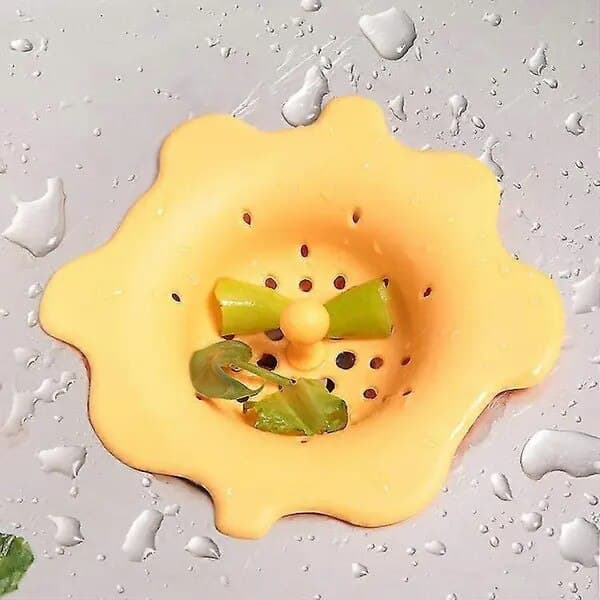 Blomformad silikonavloppssil, hårfångare, blå, set om 2, 13,2 x 3 cm