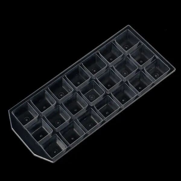 Isbitsform, 21 celler, mjuk plast, transparent, 2,5x2,5x2cm