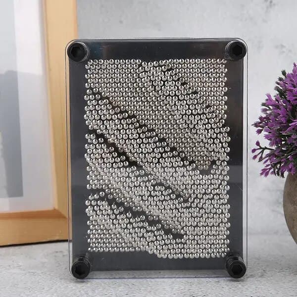 3D Pin Art Board i form af en hånd, sort/sølv
