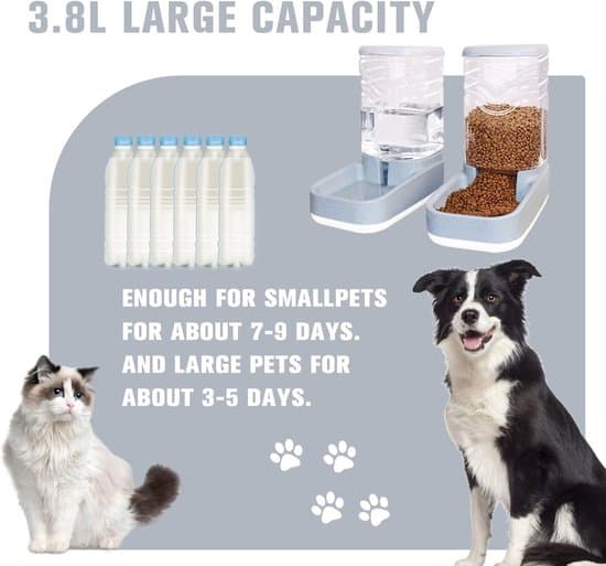 Automatisk katte- og hundefoderdispenser 3.8L - Kattefoderdispenser - Marmorfarve - Fødevaregodkendt materiale - Nem at rengøre