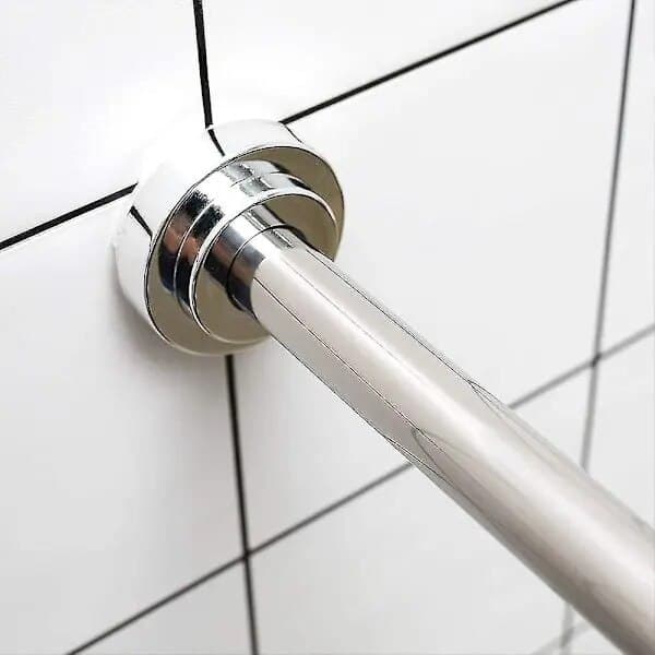 Teleskopisk badeforhængsstang, rustfrit stål, uden boring, justerbar 55–85 cm, krom
