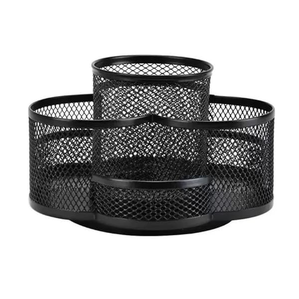 Sort metal skrivebordsorganizer 17x5.8cm sæt med 2 dele