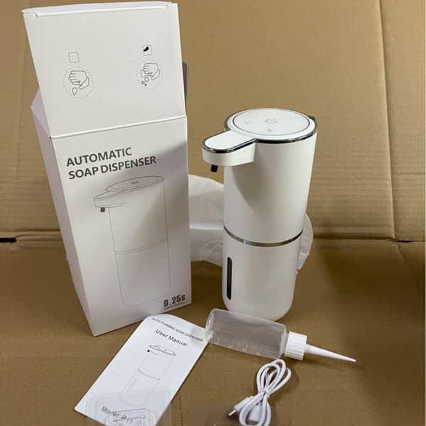Fuldautomatisk smart sæbedispenser, sensoraktiveret skumhåndspritdispenser, sort, 380 ml