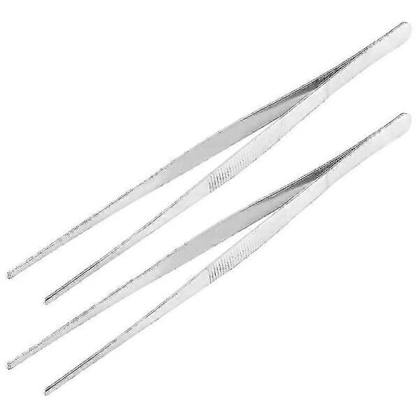 Sæt med 2 køkkentænger i rustfrit stål 30x1,3 cm sølv ergonomisk