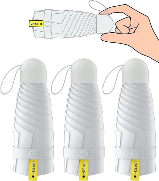 Mini reseparaply, UPF 50+ UV kompakt bärbar sol, 3-pack