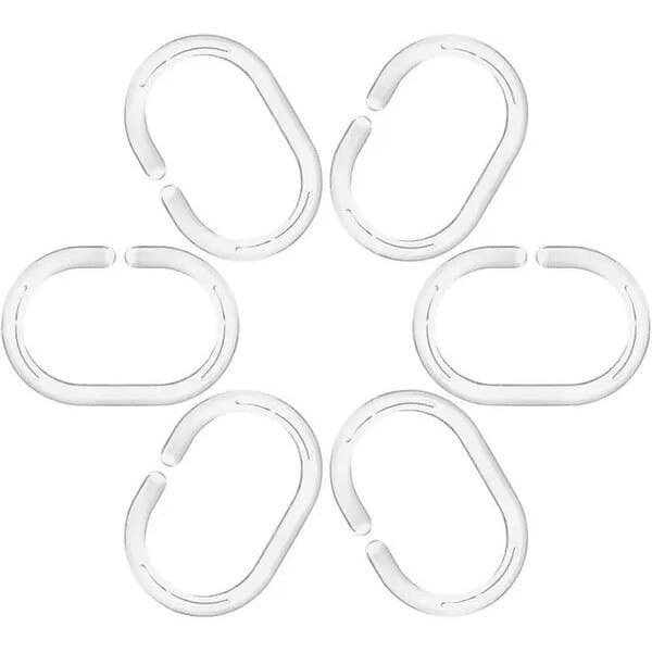 Bruseforhængsring, transparent plast, sæt med 24 stk.