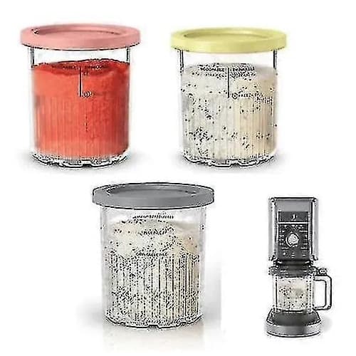 Glassbehållare med lock, set om 4, blå, 473 ml