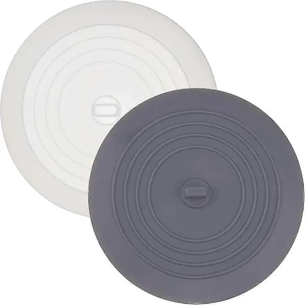 Silikone afløbsprop, universal O15 cm, sæt med 2, grå/transparent
