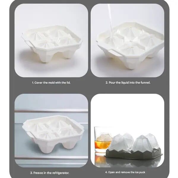 Isbitsform, kristallform, vit, 19,2x16,8x7cm