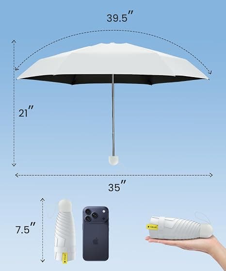 Mini reseparaply, UPF 50+ UV kompakt bärbar sol, 3-pack