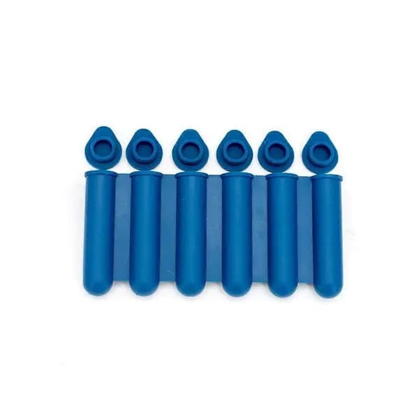 Rörformad isbitsform, 6 hål, non-stick silikon, mörkblå, 12,5 x 6 x 1,2 cm