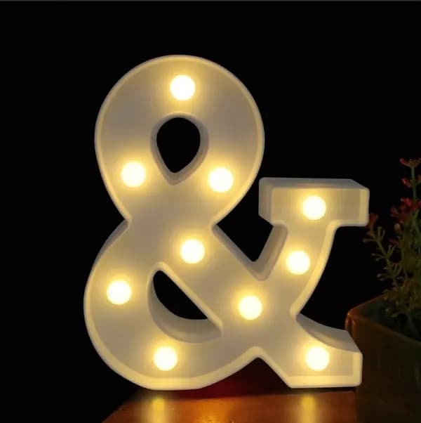 Dekorative LED-lysbogstaver, hvide, 22,5x4,5 cm, AA-batterier