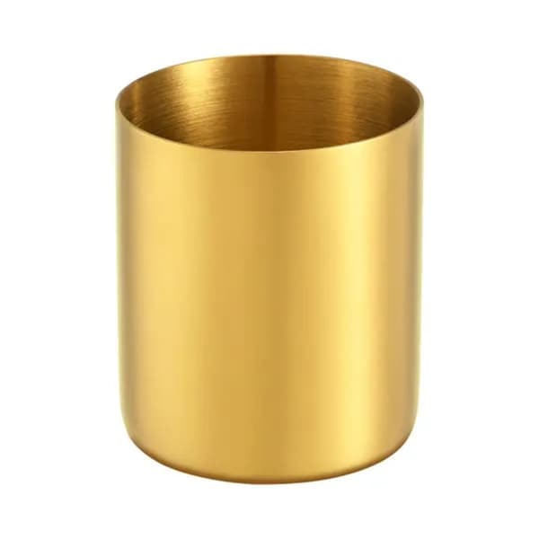 Penholder i 304 rustfrit stål, rund, guld, 8,2x9,7cm