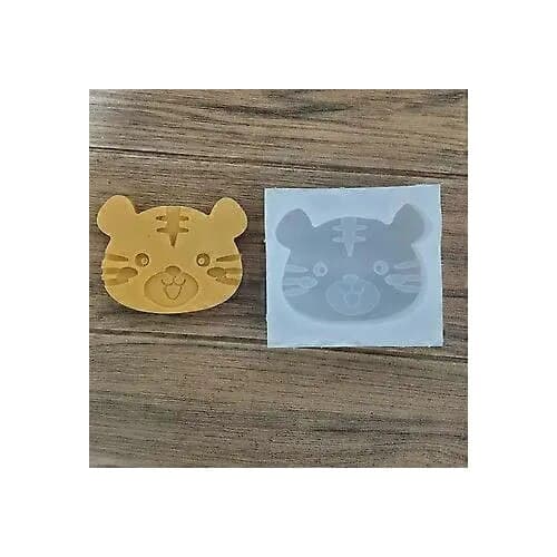 3D tiger silikonform, flexibel, 10.5x9.5cm