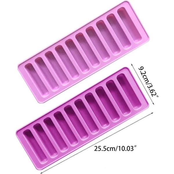 Cylindrisk isbitsform, silikon, 10 fack, flexibel, stor