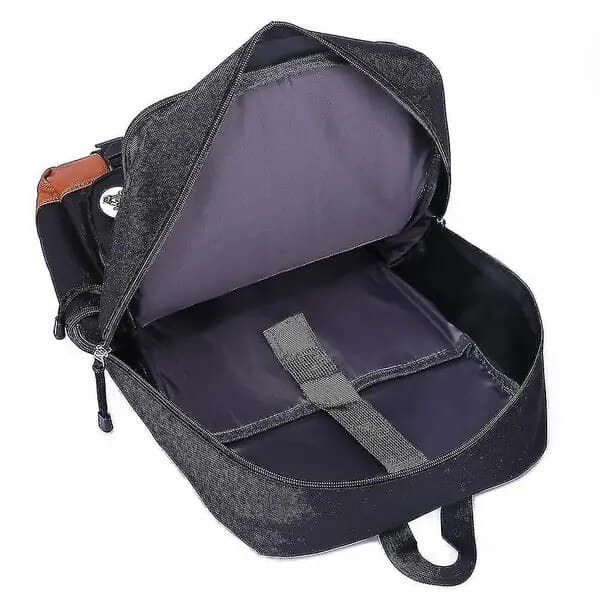 Stor rygsæk, ergonomisk design, polyester, sort, 29x14x44cm