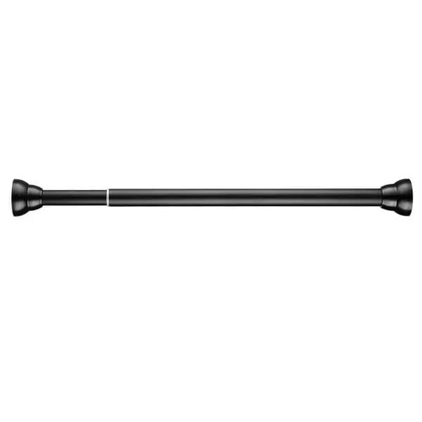 Teleskopstang uden huller, lavet af rustfrit stål med ABS-ender, justerbar 30–45 cm, sort